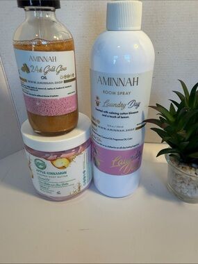 #10 Aminnah and Dill Picky Body Bundle
Body Oil
Body Butter
Room Spray